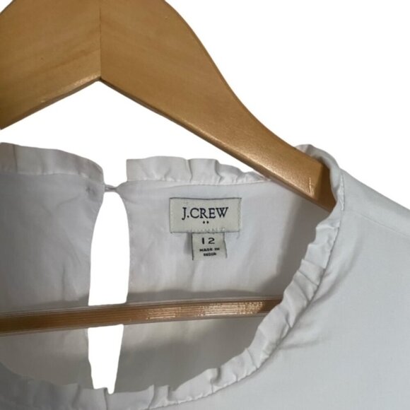 J. Crew White Sleeveless Tiered Dress 12 - Picture 2 of 4